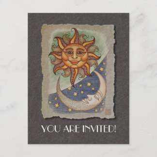 Convites Lua e estrelas