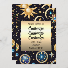 Convites Lua E Estrelas Celestiais