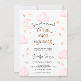 Convites Lua e Estrelas | Chá de fraldas de Aquarela Modern