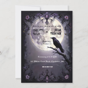 Convites Lua Gótica e Casamentos de Raven Estilo Escuro