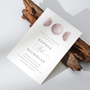 Convites Lua Mística Cor-de-Rosa   Casamento de Foto Elegan