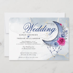 Convites Lua Personalizada do Marinho Esoteric Boho Wedding