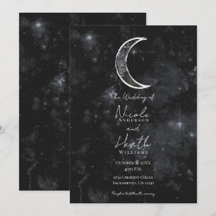 Convites Lua Preta Branca Noturna Celestial Estrelada Casam