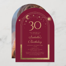 Lua Vermelha Celestial Dourada Sol Estrelas aniver