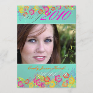 Convites Luau/ Festa de formatura de flores tropicais