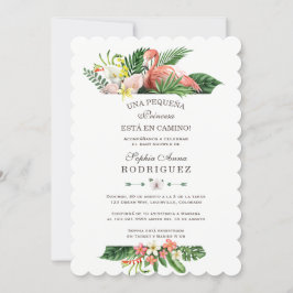 Convites Luau Flores Tropicais Invitación de Chá de fraldas