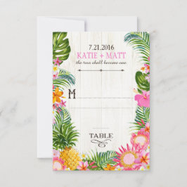 Convites Luau Hawaiian Wedding Beach Rustic Place Card