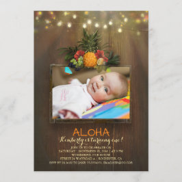 Convites Luau Pineapple Tropical 1 Baby Birthday Foto
