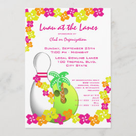 Convites Luau Theme Boliche
