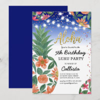 Luau Tropical Abacaxi Luz Brilhante Aniversário