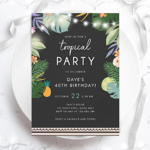 Convites Luau Tropical Aloha Aniversário Masculino