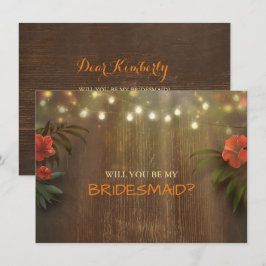 Convites Luau Tropical Beach Lights Floral Bridesmaid