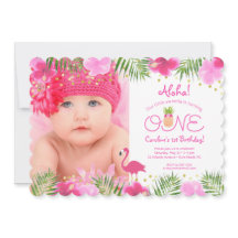 Luau Tropical Floral Photo Girl 1rua Primeiro Aniv