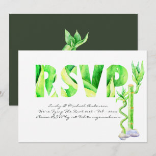 Convites Lucky Bamboo Weding RSVP Verde Fresco