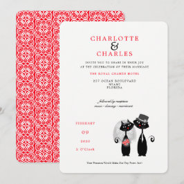 Convites Lucky Black Cats Bride | Groom Purrr.fect Wedding