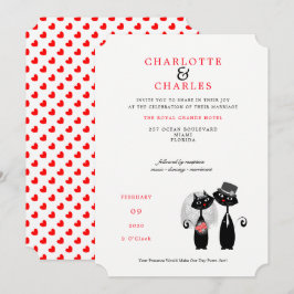 Convites Lucky Black Cats Bride | Groom Purrr.fect Wedding