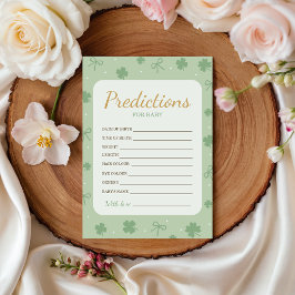 Convites Lucky Charm Baby Predictions Card