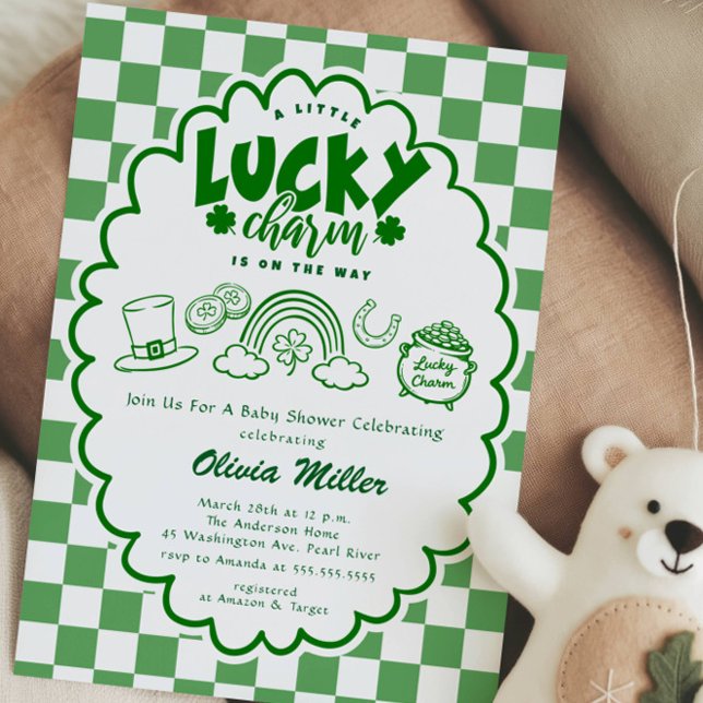 Convites Lucky Charm Baby Shower Invitation (Criador carregado)