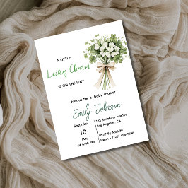 Convites Lucky Charm Baby Shower Invitation Shamrock Green