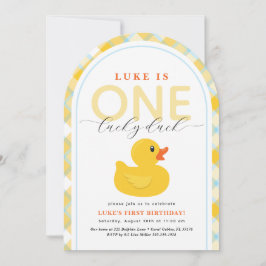 Convites Lucky Duck First Birthday Arch Invitation