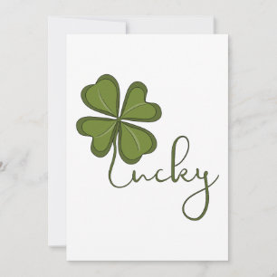 Convites Lucky Four Folha Clover