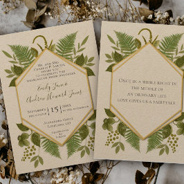 Convites Lucky In Love 4 Folha Clover Fern Casamento Geomét