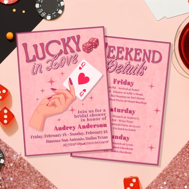 Convites Lucky in Love  Bachelorette  (Lucky in Love Bachelorette Invitation)