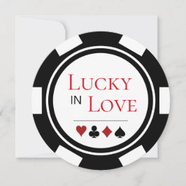 Convites Lucky In Love Black White Poker Casamento Chip Veg