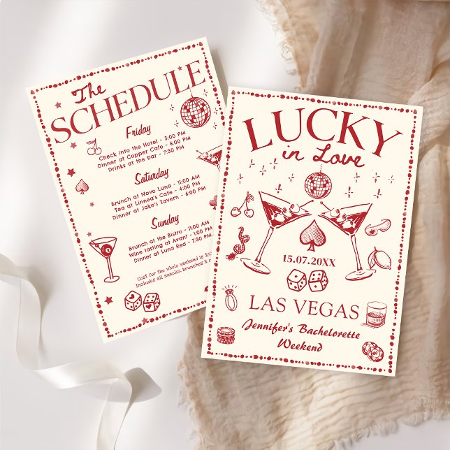 Convites Lucky In Love Casino Bachelorette Weekend (Criador carregado)
