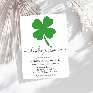 Convites Lucky in Love Chá de panela Green Shamrock