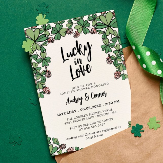 Convites Lucky In Love Clover Casal (Criador carregado)