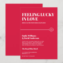 Lucky in Love Crimson Red Minimal Weding