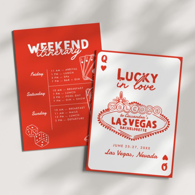 Convites Lucky in Love Las Vegas Trip Bachelorette (Criador carregado)