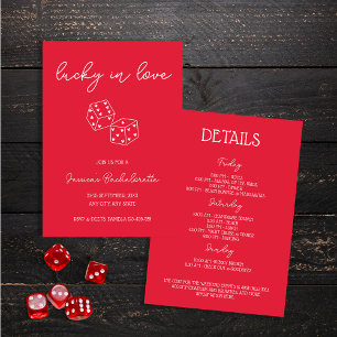 Convites Lucky In Love Mão Desenhada Red Bachelorette Weeke