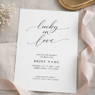 Convites Lucky in Love | Modern Minimalist Bridal Shower