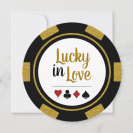 Convites Lucky In Love Poker Chip Black Casamento Em Vegas