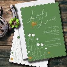 Lucky in Love Shamrock Green Gold Bridal Shower