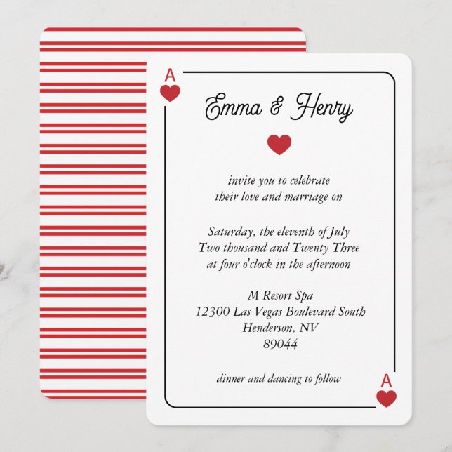 Convites Lucky in Love Wedding Invitation (Frente/Verso)