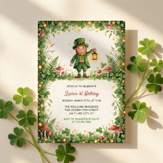Convites Lucky Leprechaun St Patrick First Birthday Party