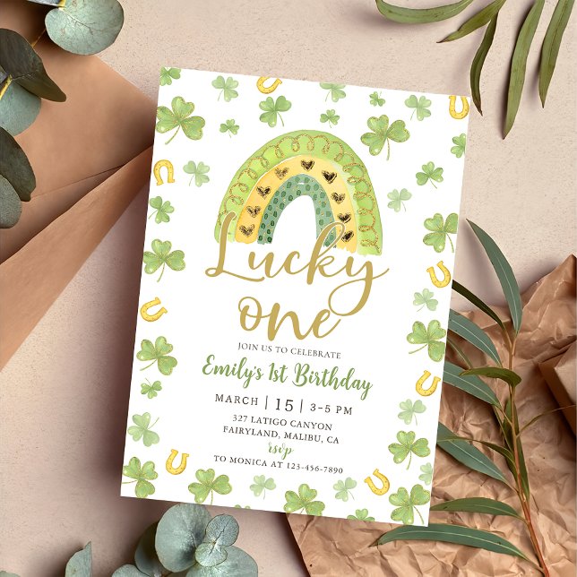 Convites Lucky One 1st Birthday St Patrick's Day Invitation (Criador carregado)