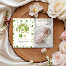 Convites Lucky One First Birthday Photo Invitation
