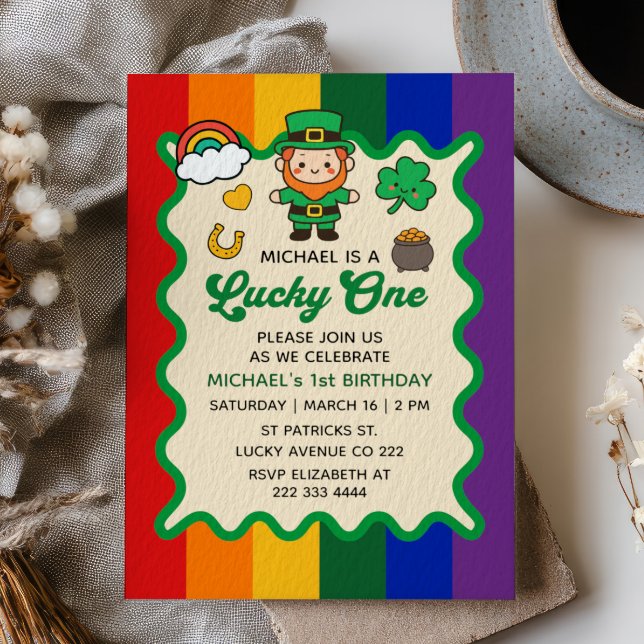 Convites Lucky One Leprechaun St. Patrick's 1º Aniversário (Criador carregado)
