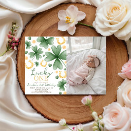 Convites Lucky One Photo 1st Birthday Invitation
