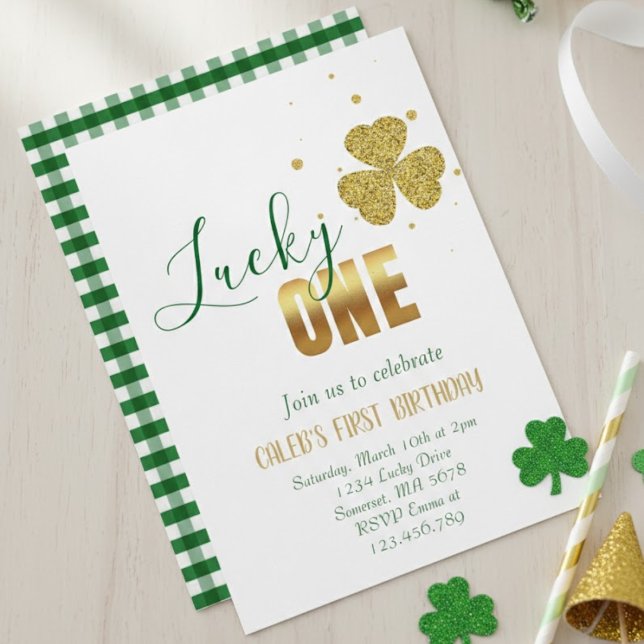 Convites Lucky ONE St Patrick’s Day 1st Birthday (Criador carregado)