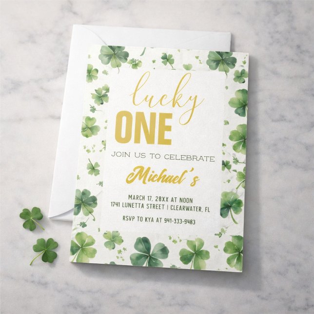 Convites Lucky One | St. Patrick's Day 1st Birthday (Criador carregado)