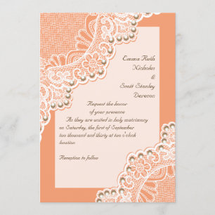 Convites Lugar branco elegante com casamento de pérolas