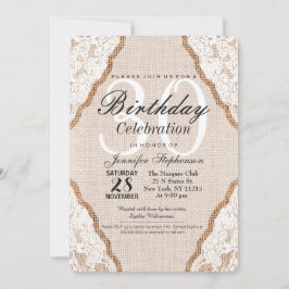 Convites Lugar branco elegante na Juta Burlap