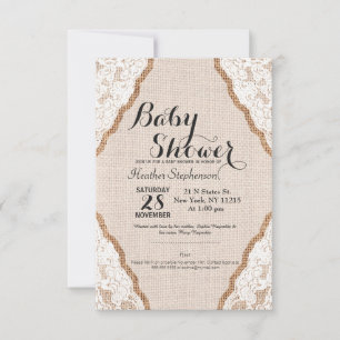 Convites Lugar branco elegante na Juta Burlap