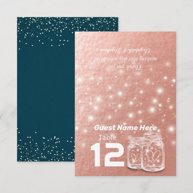 Convites Lugar de Assento de Casamento Mesa Número Doblada (Frente/Verso)