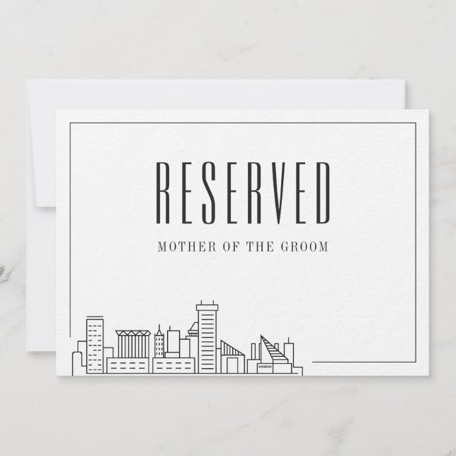 Convites Lugar Reservado Especial | Baltimore Wedding (Frente)